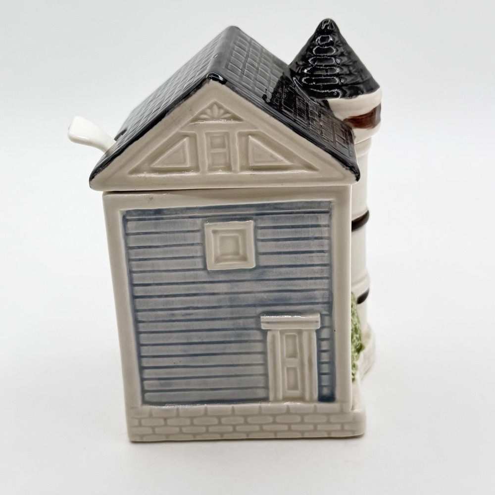Vintage Otagiri Japan Victorian House Creamer Sugar Hand-Painted Ceramic Set - Picture 4 of 16